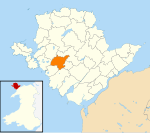 Wales Anglesey Community Bryngwran map